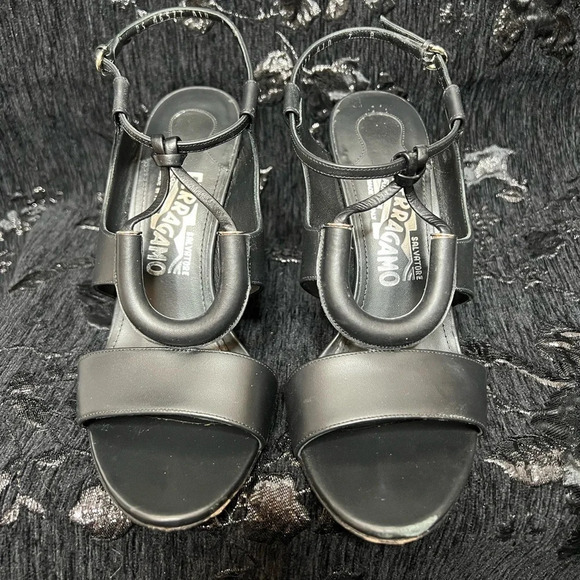 Salvatore Ferragamo ‘Galilea’ Black Sandals, Size US 7 - Picture 4 of 12